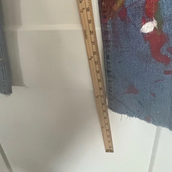 VINTAGE LEVI’S 505 DISTRESSED PAINT SPLATTER ONE OF A KIND 28 X 28 MIDRISE JEAN - Picture 6 of 15